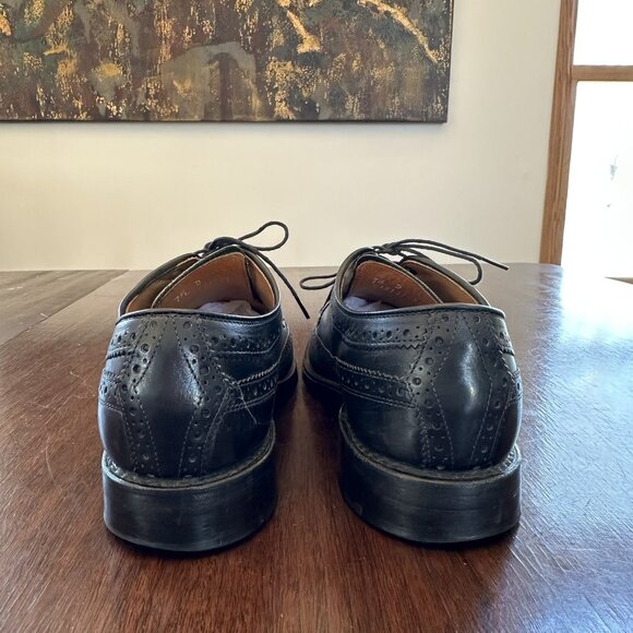 Ralph Lauren Black Leather Wingtip Brogue Oxford Shoes Men’s Size 7.5 D - Picture 4 of 9